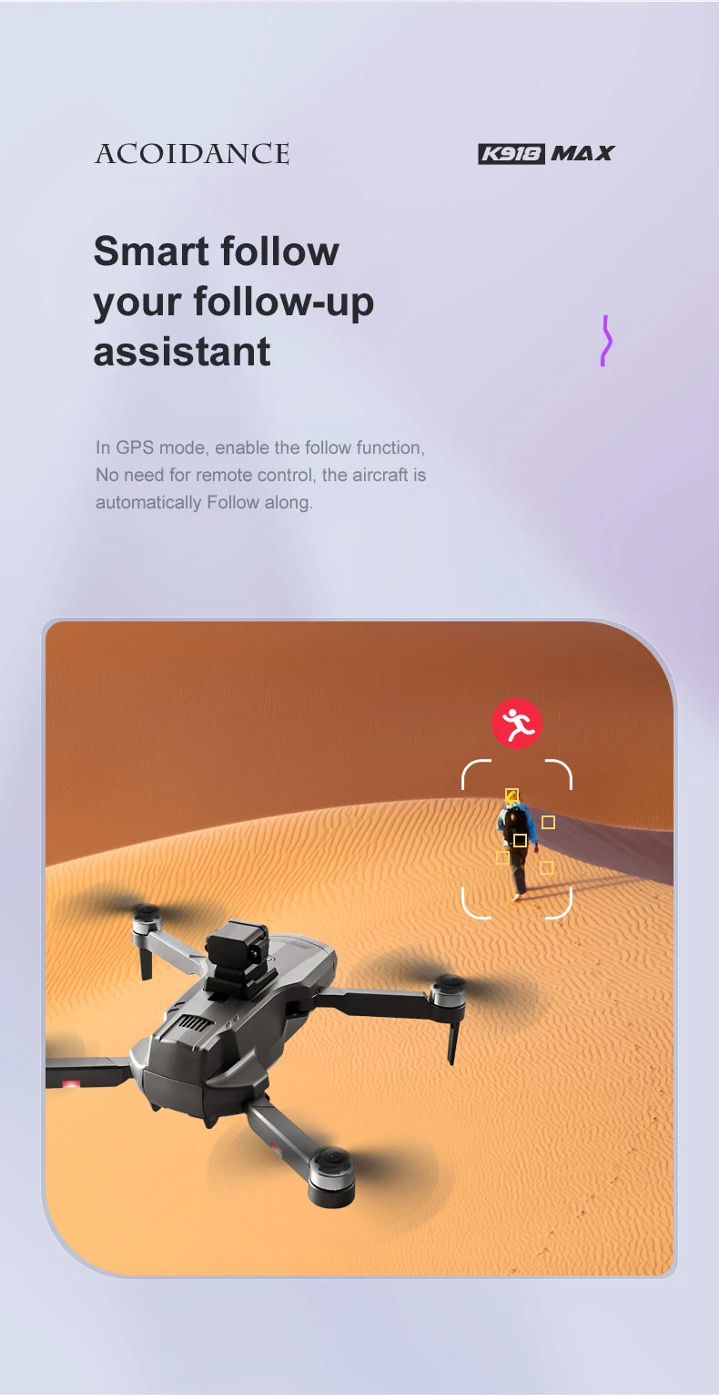 XYRC K918 MAX GPS Drone - 4K HD Professional لتجنب العوائق 8K HD DualHD كاميرا بدون فرش قابلة للطي كوادكوبتر RC مسافة 1200 متر كاميرا احترافية بدون طيار 35 XYRC K918 MAX GPS Drone, ACOIDANCE K91D MAX Smart follow your follow-up assistant In GPS mode
