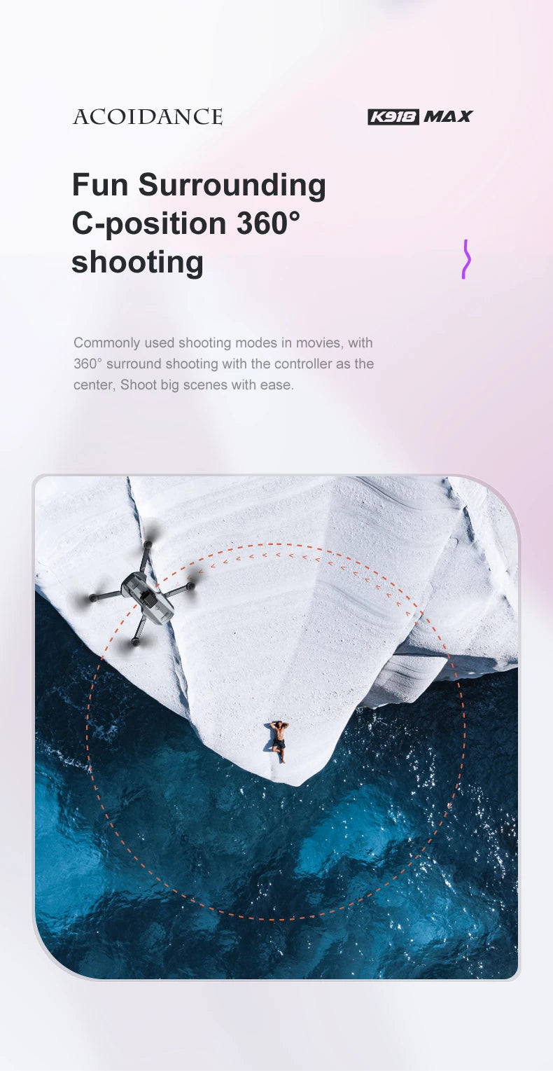 XYRC K918 MAX GPS Drone - 4K HD Professional لتجنب العوائق 8K HD DualHD كاميرا بدون فرش قابلة للطي كوادكوبتر RC مسافة 1200 متر كاميرا احترافية بدون طيار 36 XYRC K918 MAX GPS Drone, ACOIDANCE K91O MAX Fun Surrounding C-position 3609 shooting