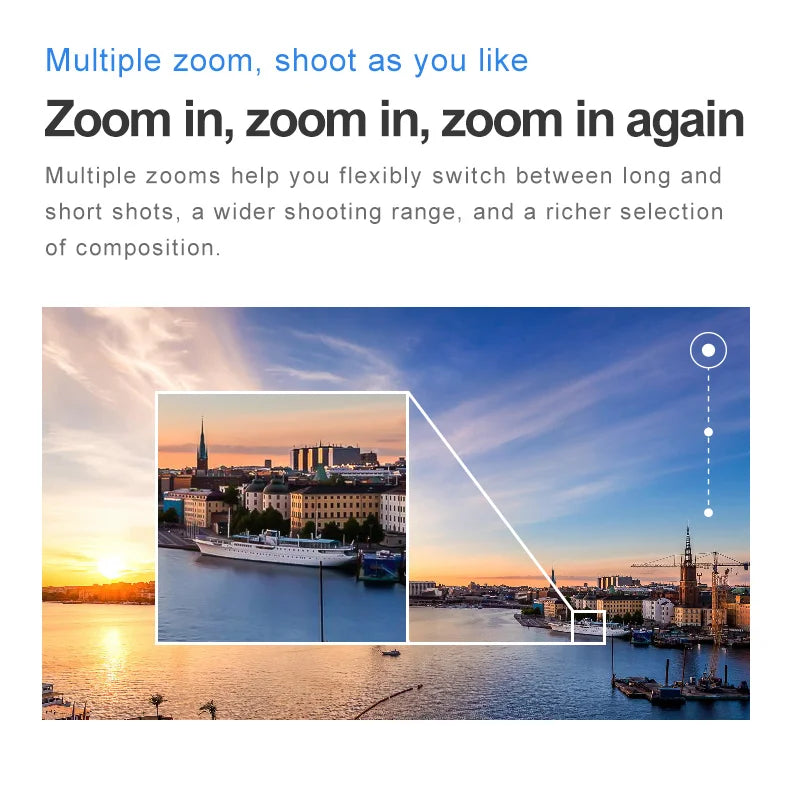 U8 Drone, multiple zooms help you flexibly switch between long and short shots . a wider