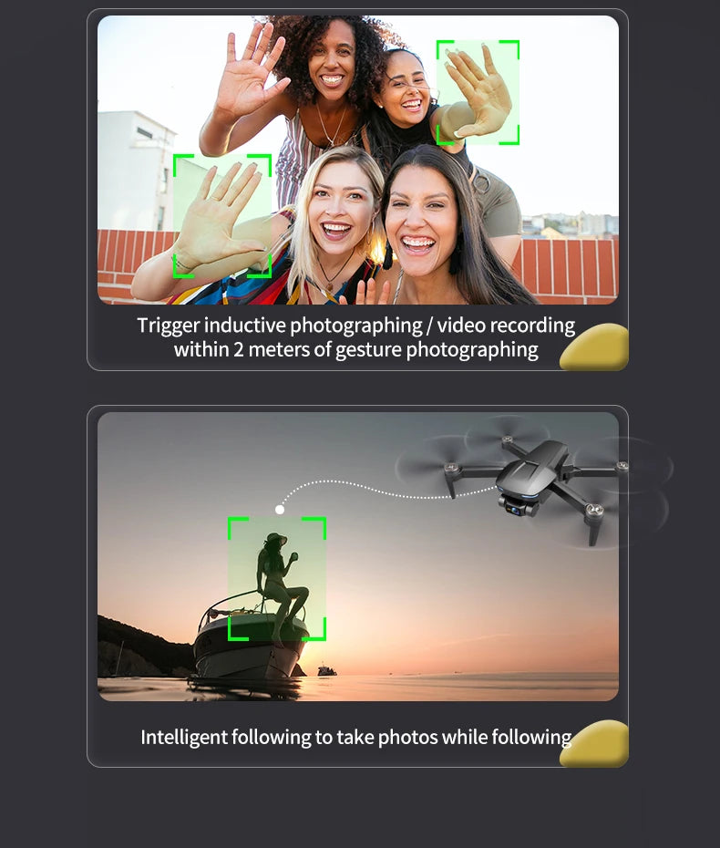 S188 Drone - Professional GPS 4K HD Drone True EIS 2-Axis Gimbal Drones 6K HD Camera Drones 5G FPV RC 1.5KM Brushless Motor Quadcopter Toys Professional Camera Drone 28 S188 Drone, Trigger inductive photographing video recording within 2 meters of gesture photographing Intelligent following to take