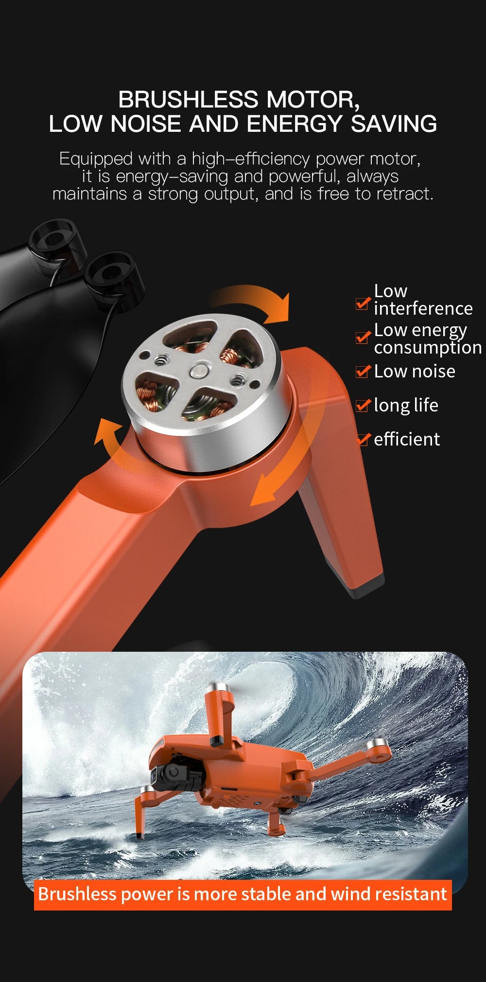 ZLL SG108 Pro Drone, a brushless motor is energy-saving and powerful, always maintains a strong output