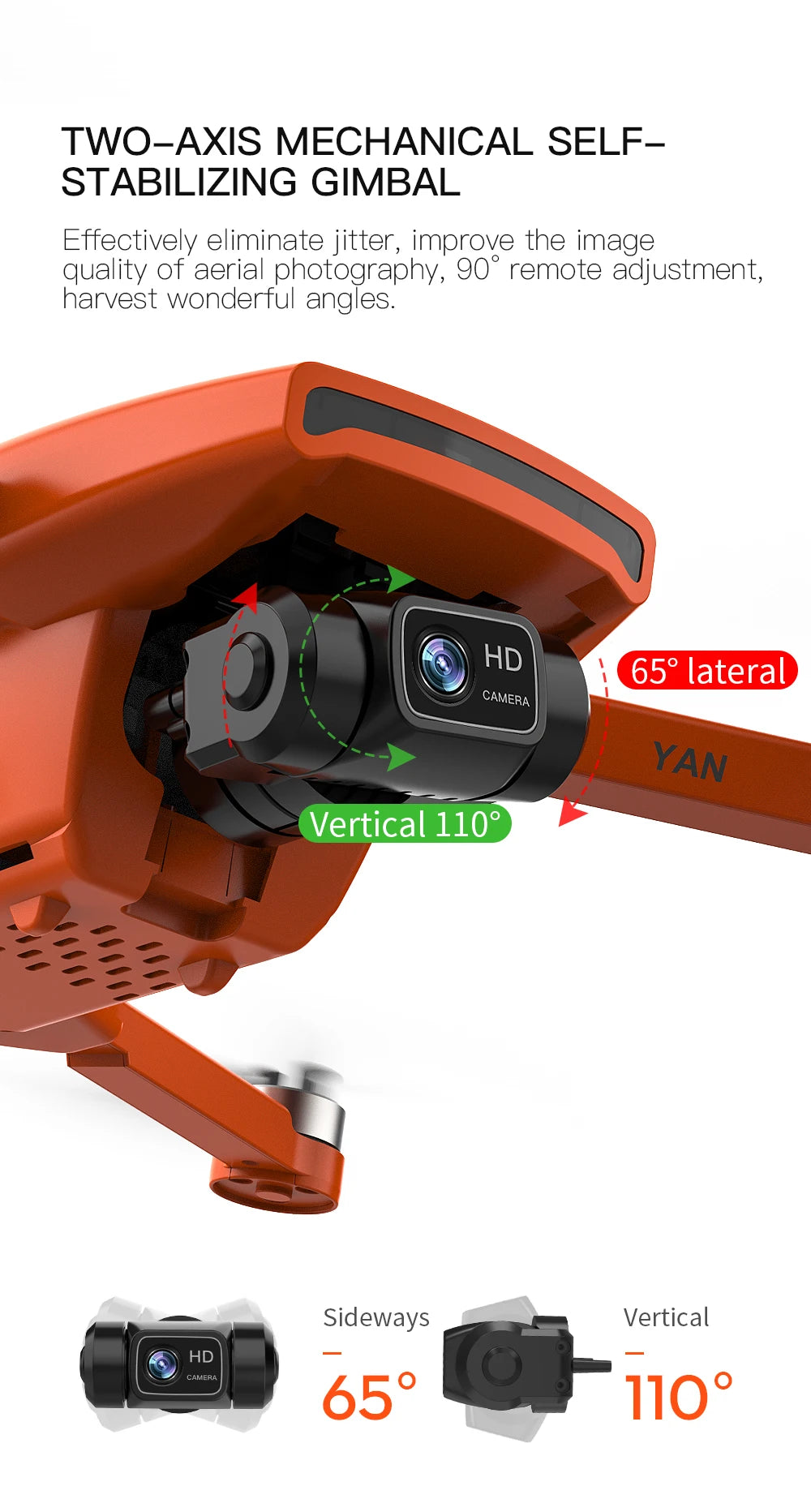 ZLL SG108 Pro Drone, TWO-AXIS MECHANICAL SELF_ STABILIZING 