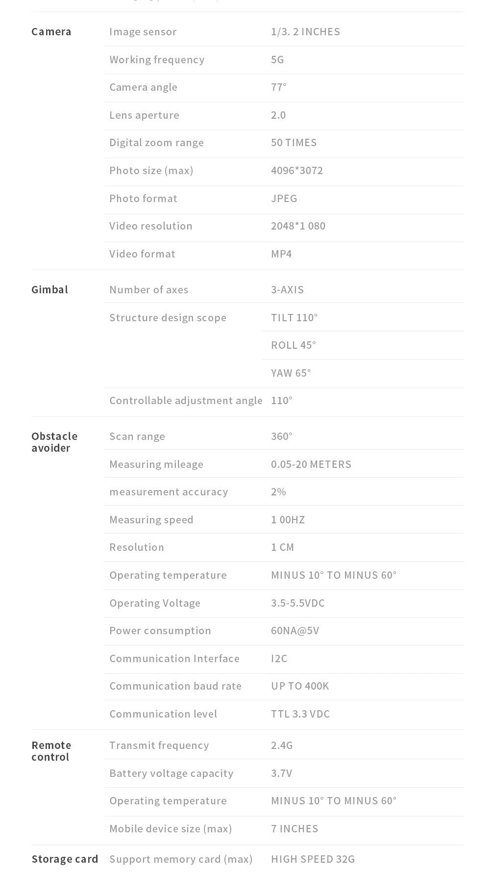 JINHENG SG906 Max GPS Drone, sensor 1/3.2 INCHES Working frequency 56 Camera angle 77 Lens aperture 2.0 Digital zoom