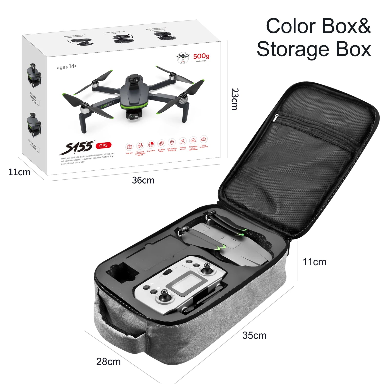 S155 Drone - GPS 2.5K HD Dual Camera With Obstacle Avoidance Helicopter Profesional Brushless Dron Bearing 500g RC Plane Toys 32 S155 Drone, mololihioe @xis Inlelllgant obslc
