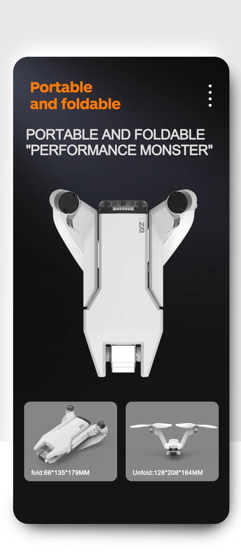 New L100 GPS V-type Drone - Professional Aerial HD Dual Camera EIS 2-Axis Gimbal V-type Double Rotor 30mins Long-Endurance RC Aircraft Professional Camera Drone 18 New L100 GPS V-type Drone, PORTABLE AND FOLDABLE "PERFORMANCE MONSTER" fold:66*