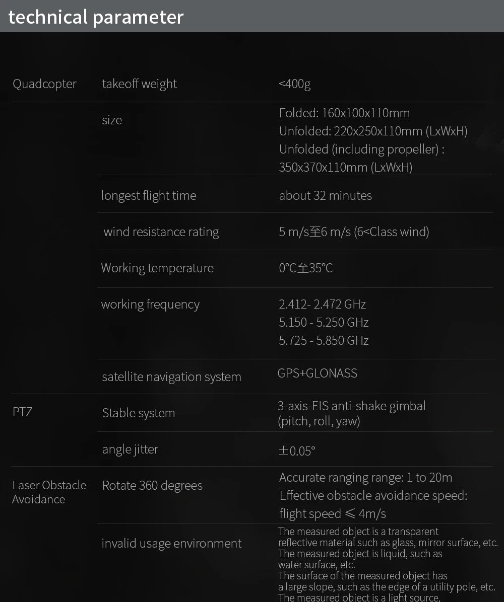 4DRC F13 - GPS Drone, longest flight time about 32 minutes wind resistance rating 5 m/s