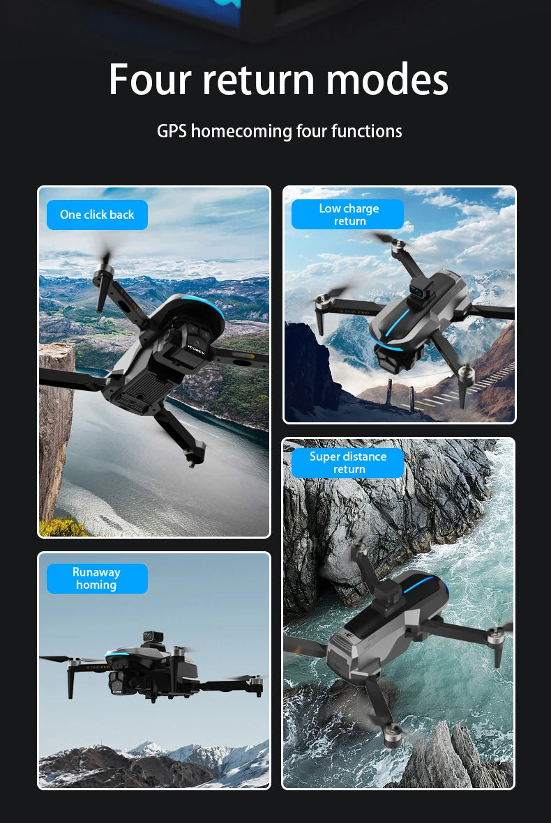 AE8 EVO Drone - Dual Camera 4K Professional Positioning Aerial Photography Laser Obstacle Avoidance Gesture Photography GPS Drone 19 AE8 EVO Drone, Four return modes Homecoming four functions One click back Low charge return Super distance return Runaway