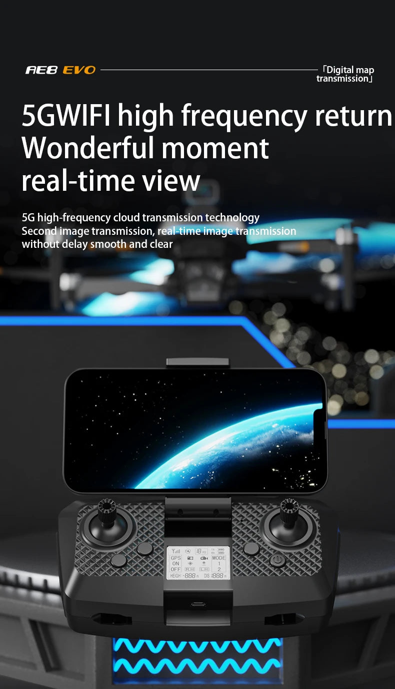 AE8 EVO Drone - Dual Camera 4K Professional Positioning Aerial Photography Laser Obstacle Avoidance Gesture Photography GPS Drone 22 AE8 EVO Drone, Ae8 Evo TDigital transmission SGWIFI high frequency return Wonderful moment real-