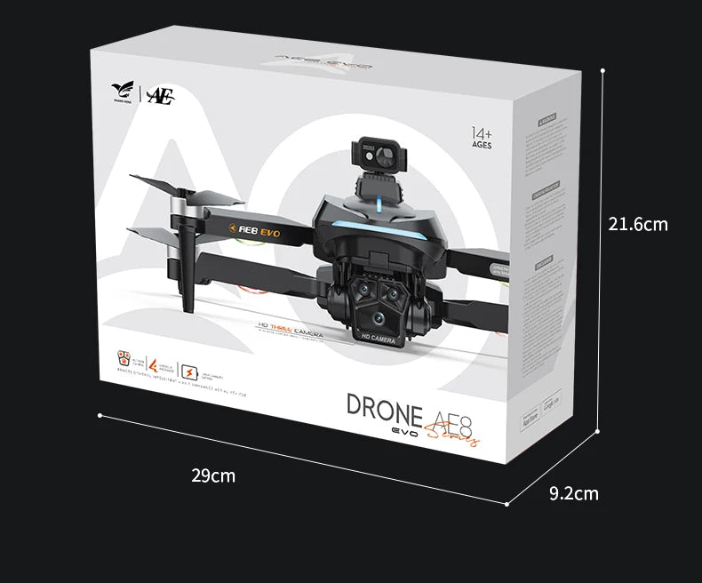AE8 EVO Drone - Dual Camera 4K Professional Positioning Aerial Photography Laser Obstacle Avoidance Gesture Photography GPS Drone 27 AE8 EVO Drone, RCDrone AE8 EVO is equipped with a 360° omni-