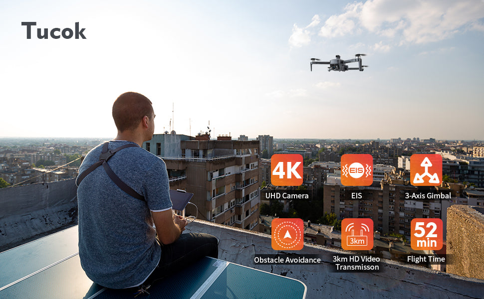 193MAX2 GPS Drone - with 4K HD Camera for Adults,9800ft HD Video Transmission,Obstacle Avoidance,3-Axis Gimbal Quadcopter with EIS Anti-shake ,Brushless Motor Level 7 Wind Resistance,Auto Return Home Professional Camera Drone 8 193MAX2 GPS Drone, Tucok 4K UHD Camera EIS 3-Axis