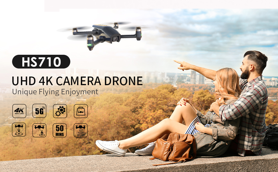 Holy Stone HS710 Drone - with Camera 4K, GPS FPV Foldable 5G Quadcopter for Beginners with Optical Flow Positioning, Auto Return Home, Follow Me, Brushless Motor, 50 Mins Long Flight Time Professional Camera Drone 10 Holy Stone HS710 Drone, HS710 UHD 4K CAMERA DRONE Unique Flying Enjoyment