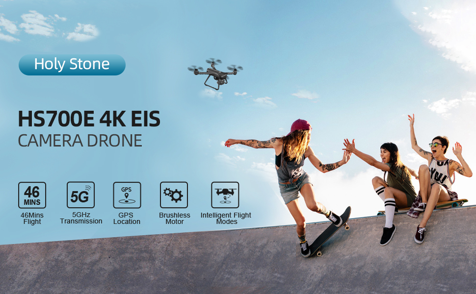طائرة بدون طيار HS700E من Holy Stone مزودة بكاميرا 4K HD UHD EIS مضادة للاهتزاز بزاوية 130 درجة للبالغين، وطائرة GPS رباعية المروحيات مع ناقل حركة FPV بسرعة 5 جيجاهرتز، ومحرك بدون فرش، وسهولة العودة التلقائية إلى المنزل، وحقيبة حمل خارجية وكاميرا احترافية بدون طيار 9 Holy Stone HS700E Drone, Holy Stone HSZOOE 4K EIS CAMERA DRONE 46 GPS