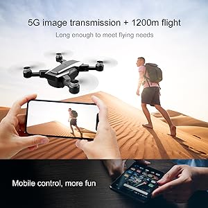 S105 PRO Drone - GPS 5G Wifi Professional 4K HD Double Camera Brushless Motor Drones Stabilier, Drone for Adult with 3 Batteries Professional Camera Drone 13 S105 PRO Drone, 56 image transmission 1200m flight Long enQugh Tce TNit .