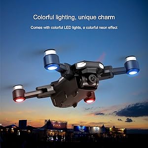 S105 PRO Drone - GPS 5G Wifi Professional 4K HD Double Camera Brushless Motor Drones Stabilier, Drone for Adult with 3 Batteries Professional Camera Drone 15 S105 PRO Drone, colorful lighting; unlque charm Cones wth cobm LED I