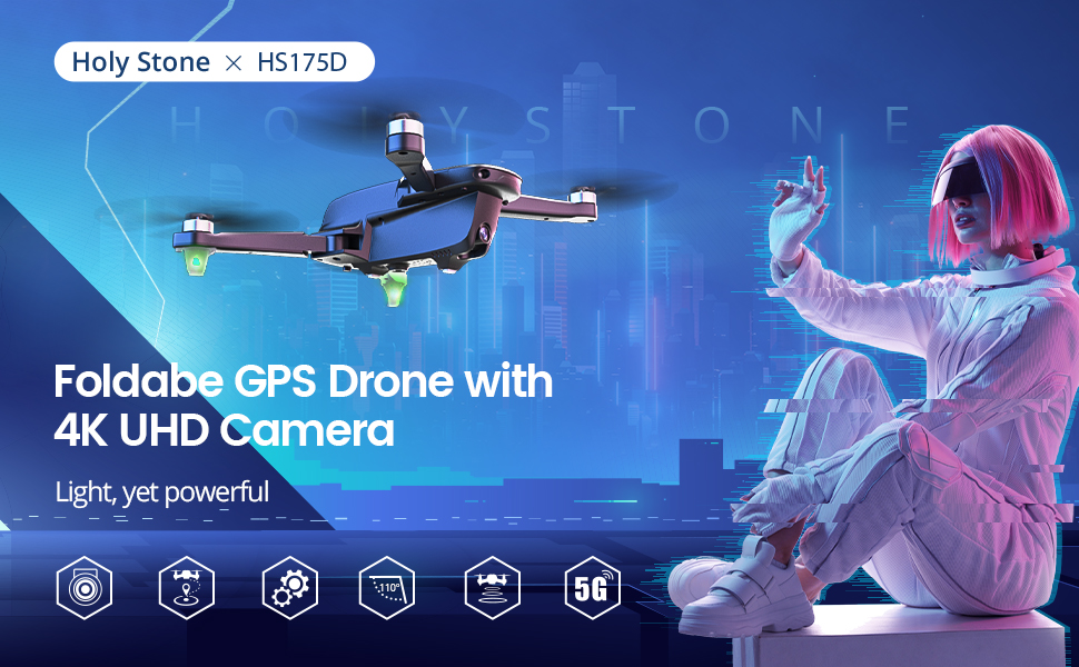 Holy Stone HS175D GPS Drone - with 4K HD Camera for Adults RC Quadcopter with Auto Return, Follow Me, Brushless Motor, Circle Fly, Waypoint Fly, Altitude Hold, Headless Mode, 46 Mins Long Flight Professional Camera Drone 9 Holy Stone HS175D GPS Drone, drone can trace and follow you automatically, flying along a path you set . when you