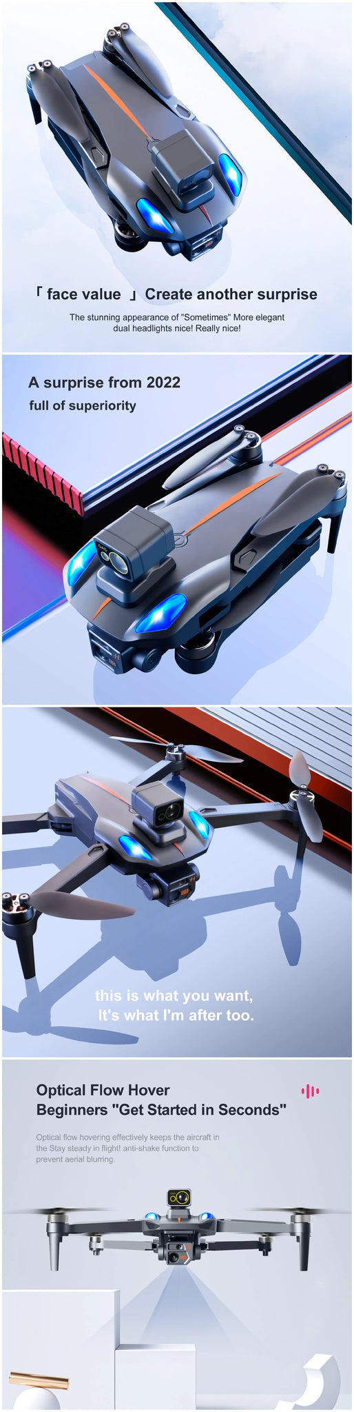 K911 max 8K HD Dual Camera Drone, Optical flow hovering effectively keeps the aircraft in Ihe Stay steady in illghi