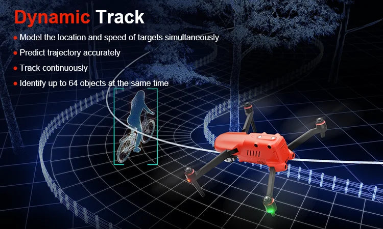 Autel evo II pro - 3 axis gimbal drones carrier 1kg payload trade 6k gps 10 km range quadcopter uav drone with hd camera Professional Camera Drone 17 Autel evo II pro, Dynamic Track Model the location and speed of targets simultaneously Predict trajectory accurately Track continuously Identify