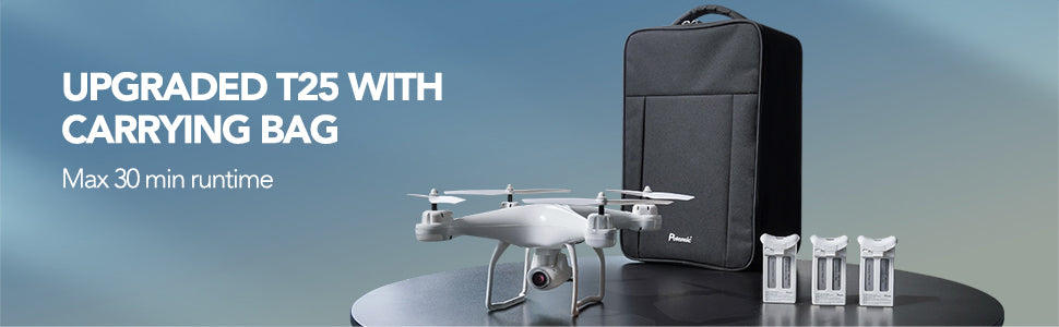 Potensic T25 Drone, UPGRADED T25 WITH CARRYING BAG Max 30 min run