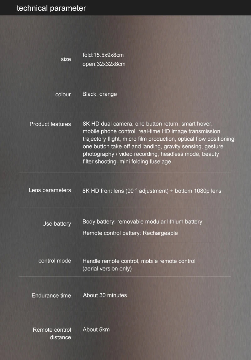 AE8 Pro Max Drone, 8K HD dual camera, one button return, smart hover; mobile phone control, real-