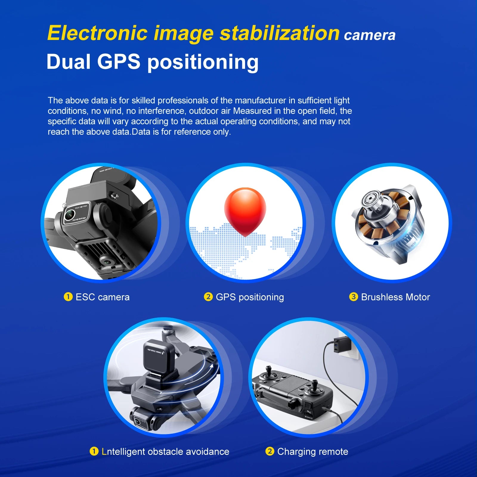 S109 GPS Drone, the above data is for skilled professionals of the manufacturer in sufficient light conditions, no wind, no