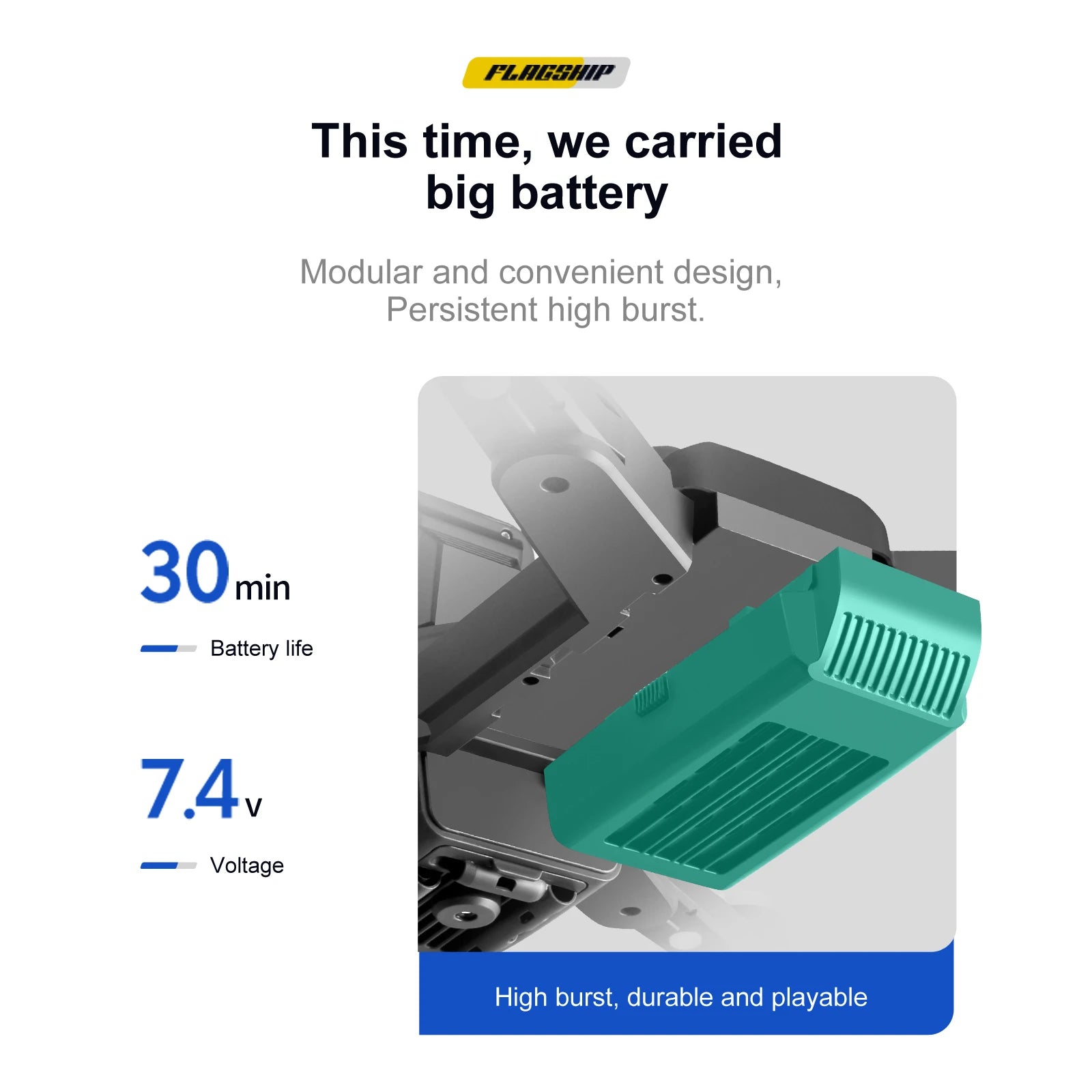 S109 GPS Drone, 30 min Battery life 7.4v Voltage High burst; durable and playable 