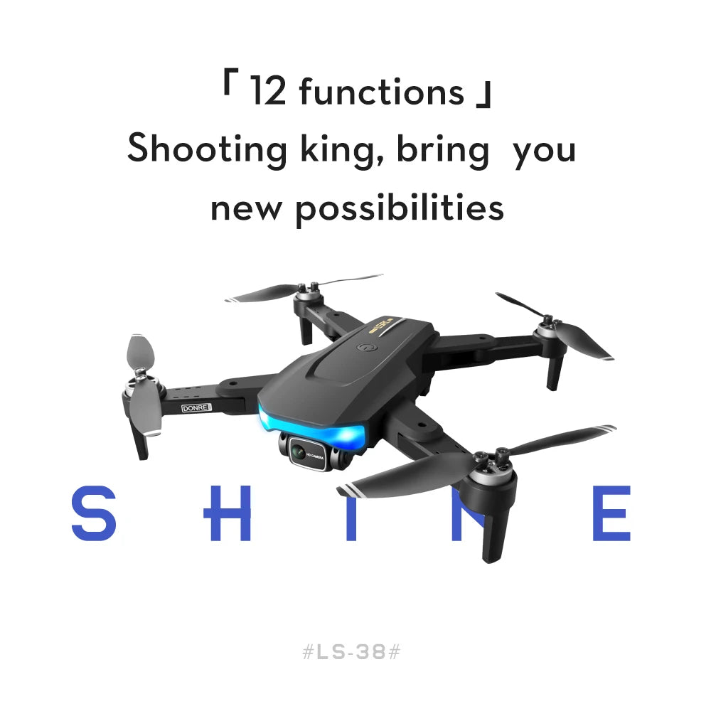 LS38 Drone - GPS 4K HD WIFI FPV Drone 1080P Camera Height Hold RC Foldable Quadcopter Dron Rc Helicopter Drone Gift Toy Professional Camera Drone 16 LS38 Drone, shooting king, bring you new possibilities DDONRE S H E #LS
