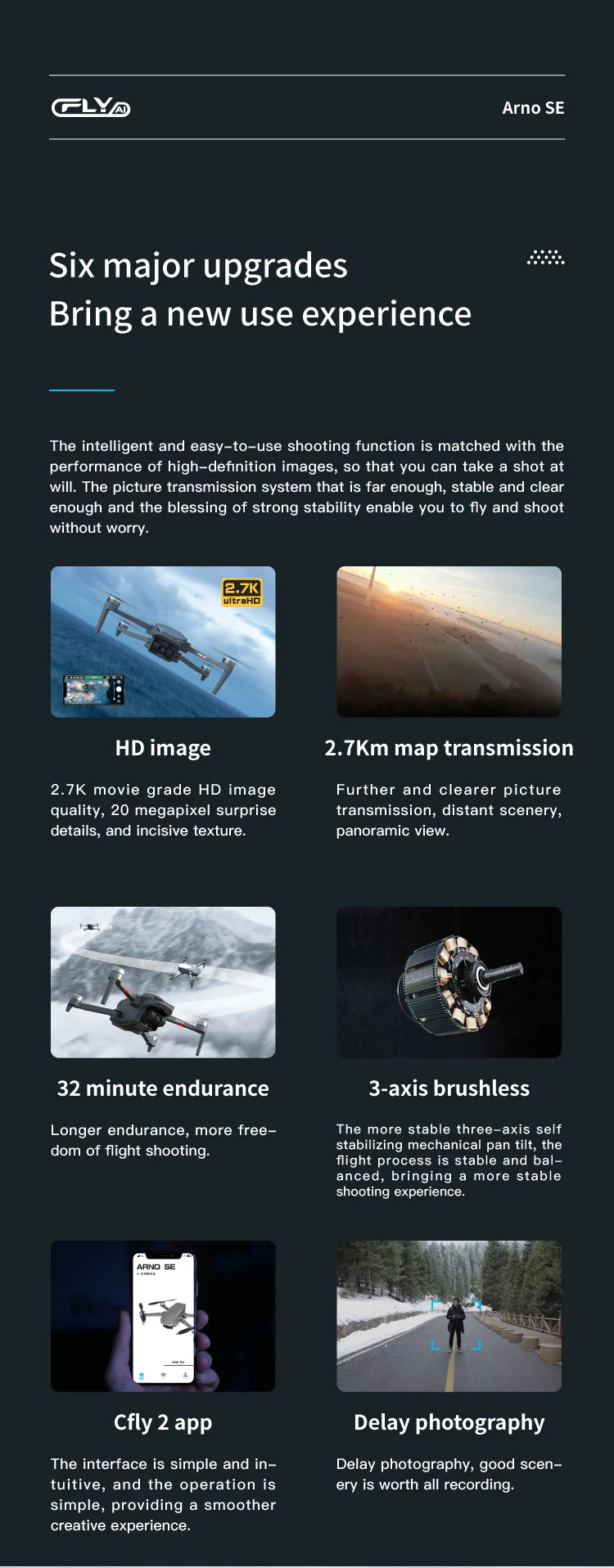 C-FLY Arno SE MAX Drone, CLYD Arno SE Six major upgrades Bring a new use experience ARNO SE