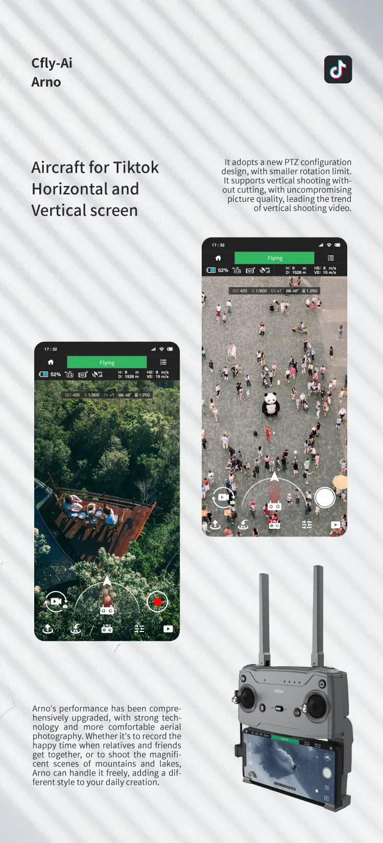 C-FLY Arno SE MAX Drone, Arno's performance has been compre- hensively upgraded, with strong