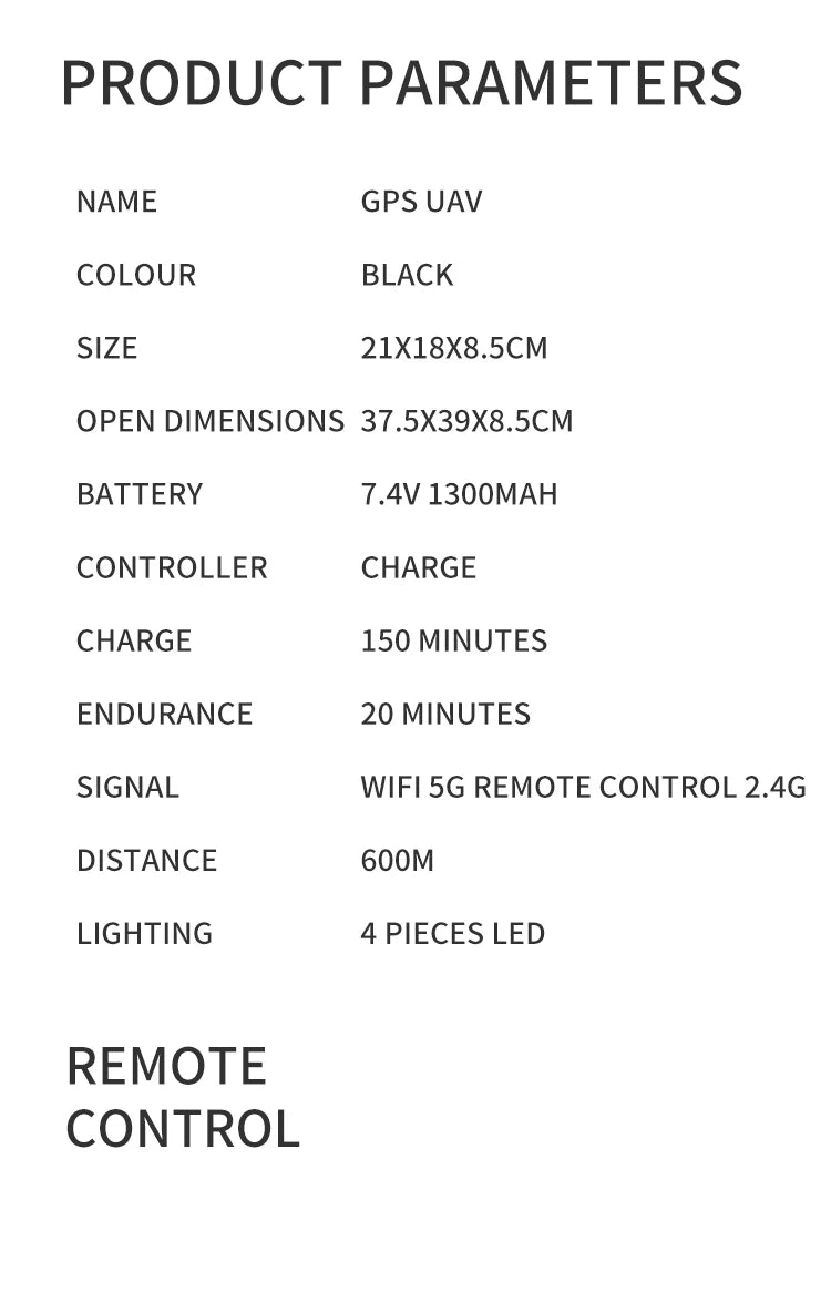 S167 Drone, GPS UAV COLOUR BLACK SIZE 21X18X8.5CM OPEN DIM