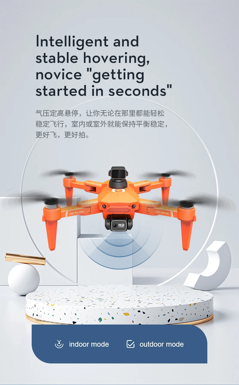 K80 Max Drone - طائرة بدون طيار بكاميرا عالية الدقة 8K بدون فرش بمحرك GPS 5G WIFI 360 لتجنب العوائق، طائرة رباعية قابلة للطي K80 PRO MAX RC Dron Toys كاميرا احترافية بدون طيار 35 K80 Max Drone, EEzE3T, itieteakEabaetztA 1232747