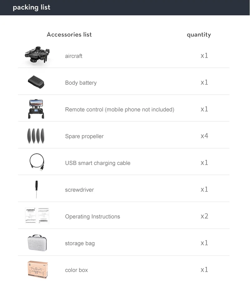 K80 Max Drone - طائرة بدون طيار بكاميرا عالية الدقة 8K بدون فرش بمحرك GPS 5G WIFI 360 لتجنب العوائق، طائرة رباعية قابلة للطي K80 PRO MAX RC Dron Toys كاميرا احترافية بدون طيار 49 K80 Max Drone, packing list Aircraft xl Spare propeller x4 USB smart charging cable