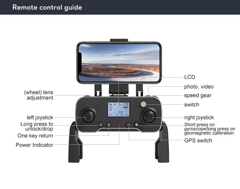 K80 Max Drone - طائرة بدون طيار بكاميرا عالية الدقة 8K بدون فرش بمحرك GPS 5G WIFI 360 لتجنب العوائق، طائرة رباعية قابلة للطي K80 PRO MAX RC Dron Toys كاميرا احترافية بدون طيار 53 K80 Max Drone, remote control guide photo, video (wheel) lens adjustment speed gear switch left joystick right joy