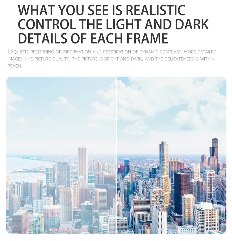 LM12 Drone, what you see is realistic control the light and dark details of each frame