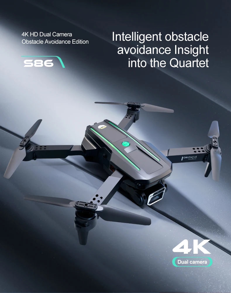 S86 - RC Drones Foldable Long Range Flying Distance HD 4K Video Dual Camera Drone Toys 7 S86 - RC Drone, 4k hd dual camera intelligent obstacle obstacle avoidance edition avoid