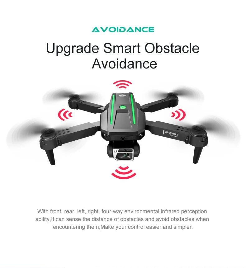 S86 - RC Drones Foldable Long Range Flying Distance HD 4K Video Dual Camera Drone Toys 11 S86 - RC Drone, voidance upgrade smart obstacle avoidance with front, rear, left