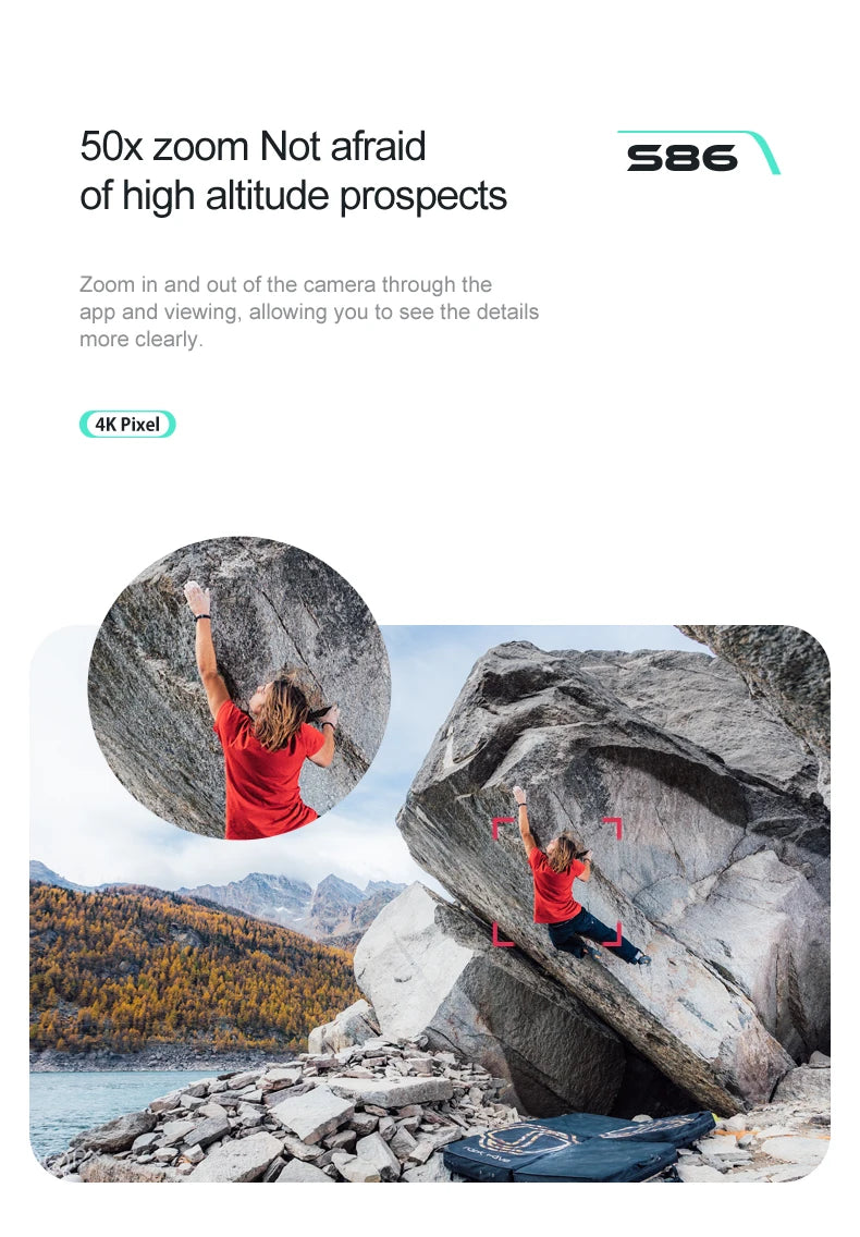 S86 - RC Drones Foldable Long Range Flying Distance HD 4K Video Dual Camera Drone Toys 12 S86 - RC Drone, 5ox zoom not afraid 586 of high altitude prospects zoom