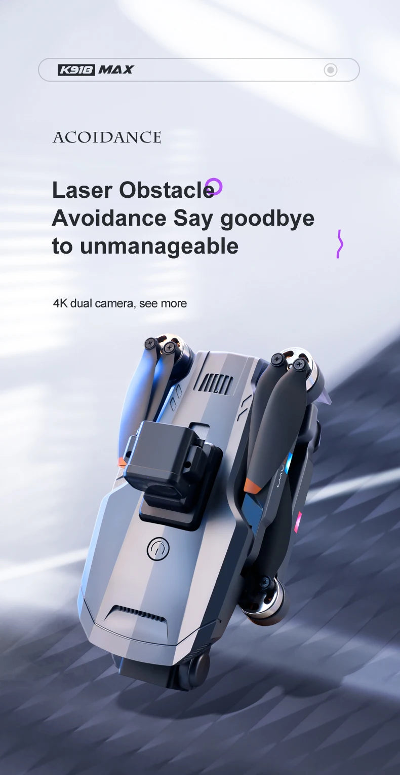 K918 Max - profesional Obstacle Avoidance dron 4K HD ESC Dual Camera drone GPS WiFi Photography RC Quadcopter mini drone 7 K918 Max, k9io max acoidance laser obstacle