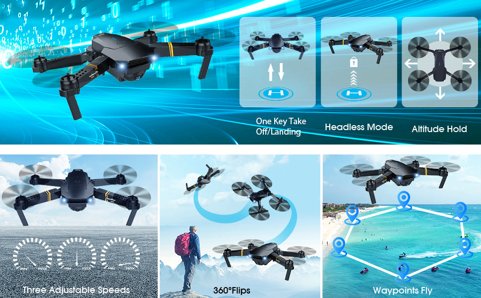 MOCVOO F62 Drone, one key take off/landing headless mode altitude hold