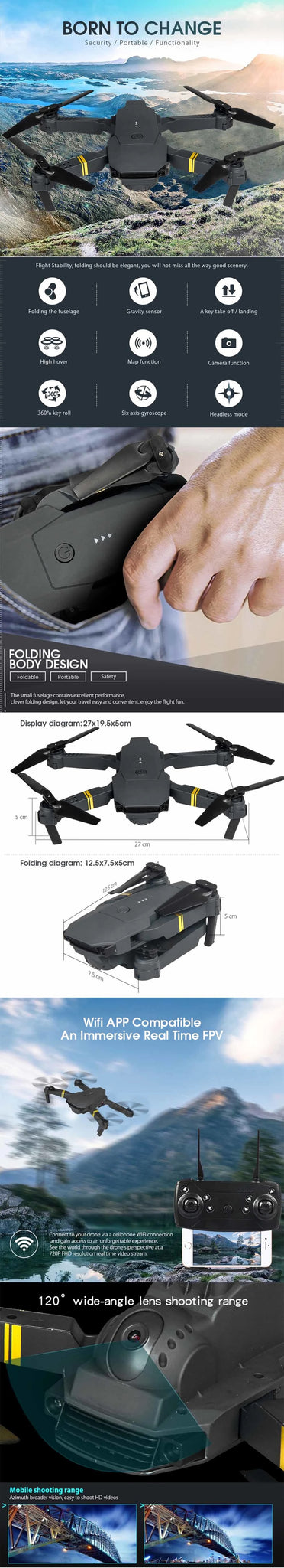 E58 Drone - 4K HD Four axis Foldable Mini Camera Drone Mini Drone 7 E58 Drone - 4K HD Four axis Foldable Mini Camera, E58 Drone, wifi app compalible an immersive real time fpv con