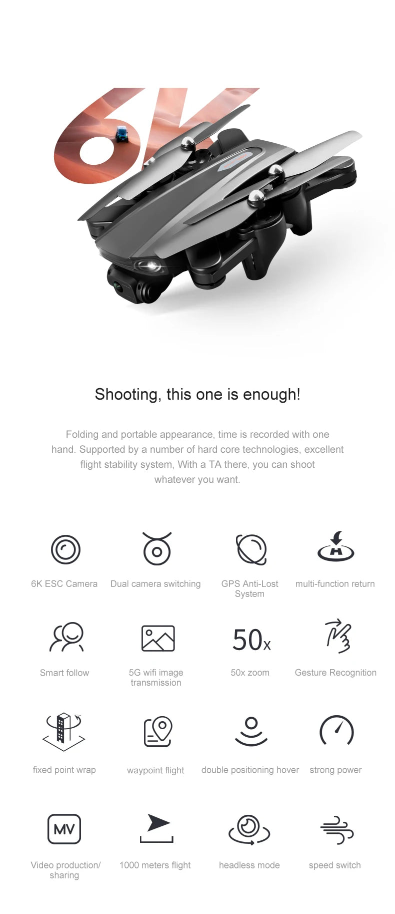 R20 Drone, gps anti-lost multi-function return system 50