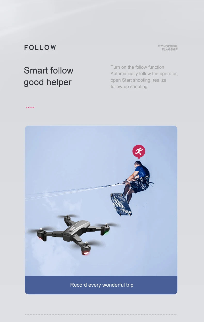 R20 Drone, follow wonderful flagship turn on the follow function smart follow automatically follow the operator