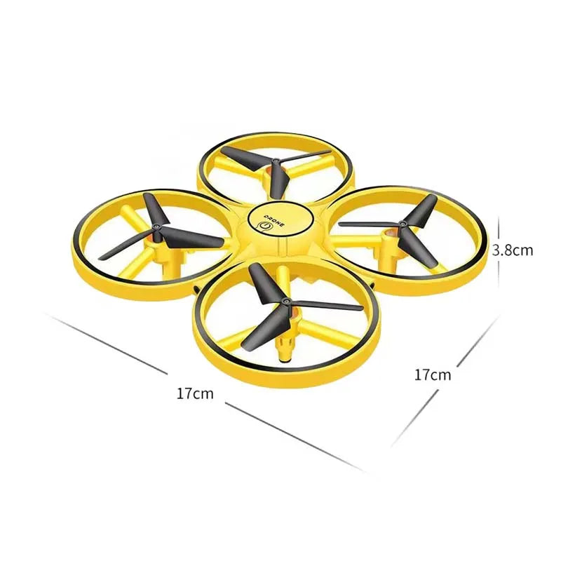 Hand Controlled Drone - RC Mini Quadcopter Gesture Flying LED Lights Altitude Hold Watch Control Children Toys Birthday Gifts 14 Hand Controlled Drone, 6.360 degree roll press the finger button once, no one has