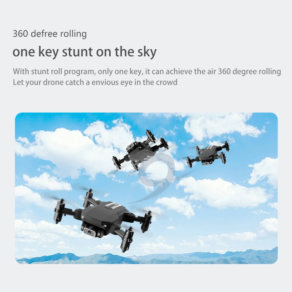 XKJ Mini Drone 4K 1080P 480P Camera RC Foldable Quadcopter WiFi Fpv Air Pressure Altitude Hold Black And Gray Dron Toy For Kids 49 XKJ Mini Drone, stunt roll program can achieve the air 360 degree rolling . only one
