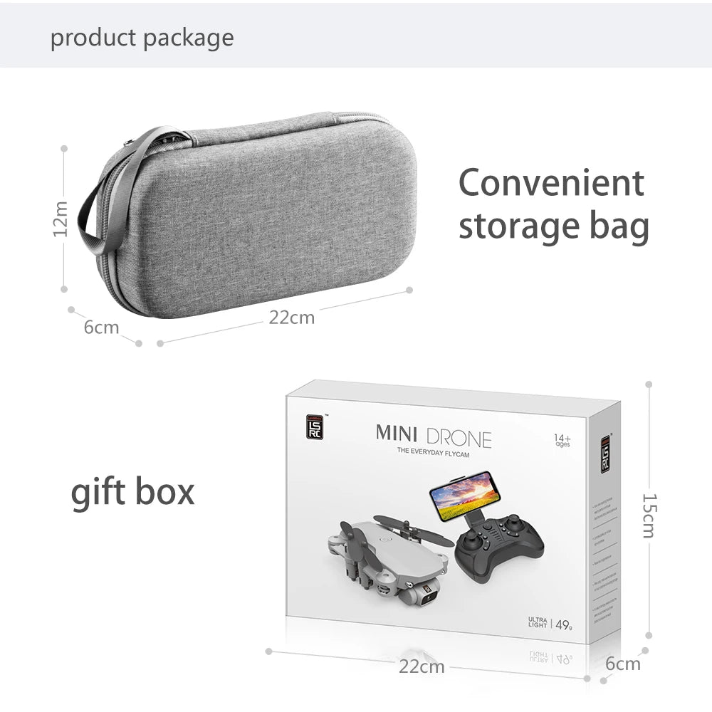 XKJ Mini Drone 4K 1080P 480P Camera RC Foldable Quadcopter WiFi Fpv Air Pressure Altitude Hold Black And Gray Dron Toy For Kids 54 XKJ Mini Drone, no certification: ce ce: certificate certificate number: spf