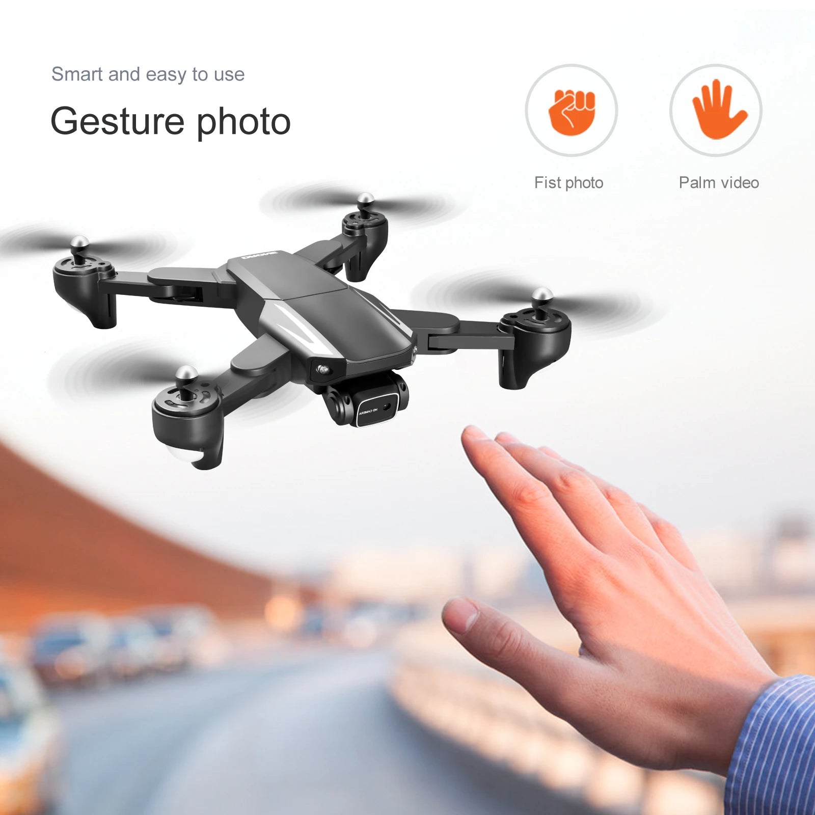 S93 Drone - 4K HD WIFI FPV Drone 1080P Camera Height Hold RC Foldable Quadcopter Dron Rc Helicopter Drone Gift Toy 23 S93 Drone, smart and easy to use gesture photo fist photo palm