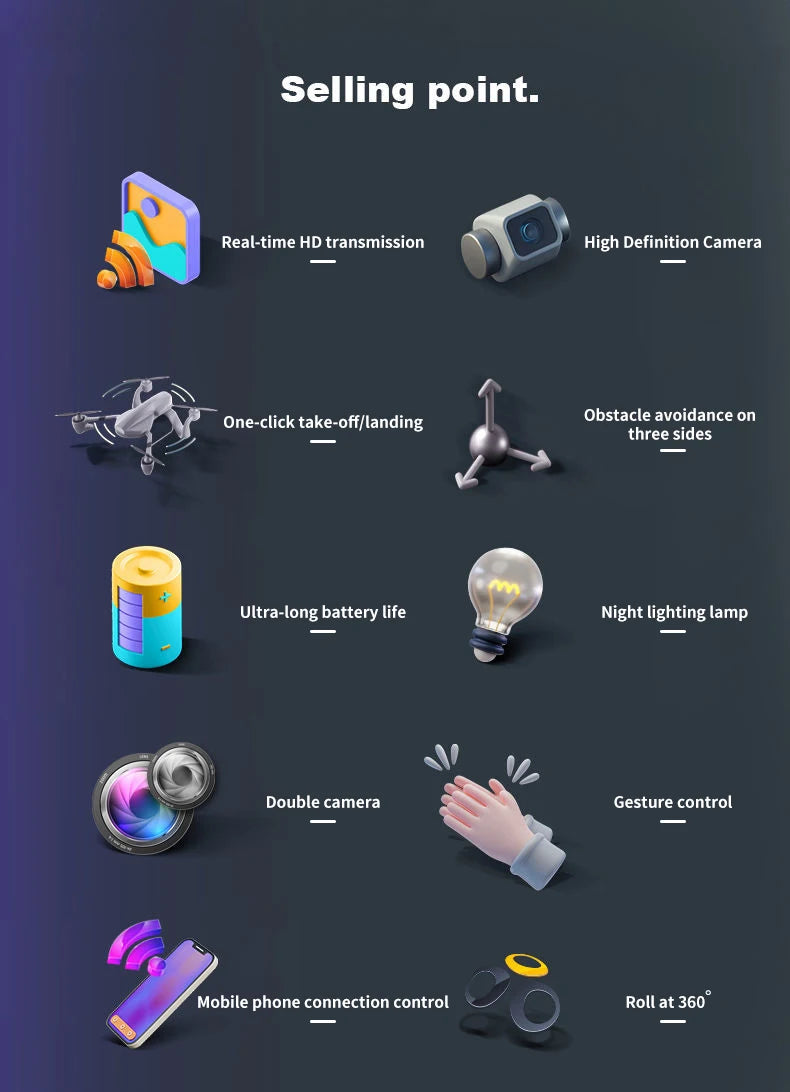 New Quadcopter Drone 8K Profesional Drones With 4k HD Obstacle Avoidance Aerial Photography RC Helicopter Airplane Foldable Dron 24 New Quadcopter Drone, real-time hd transmission high definition camera one-click take