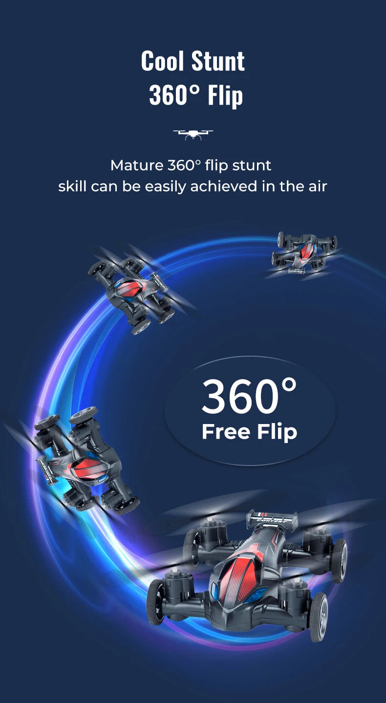 JJRC H103 Airplane - Land-Air Remote Control Airplane RC Car 4 Axis Headless Mini RC Quadcopter Drone Toy Altitude Hold 360 Degree Flip 12 cool stunt 3600 flip mature 3600 stunt skill can be easily achieved