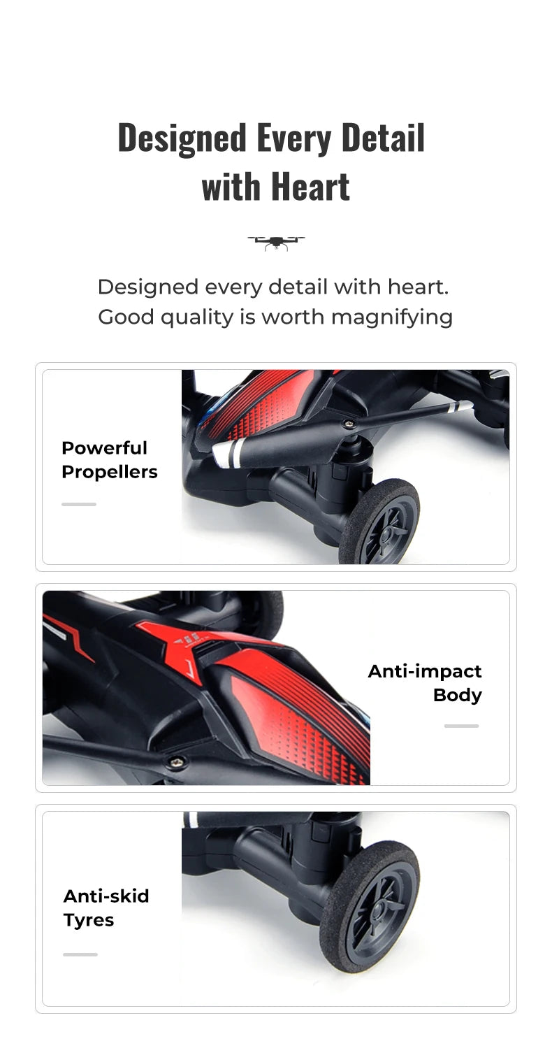 JJRC H103 Airplane - Land-Air Remote Control Airplane RC Car 4 Axis Headless Mini RC Quadcopter Drone Toy Altitude Hold 360 Degree Flip 19 JJRC H103 Airplane, good quality is worth magnifying powerful propellers anti-impact body