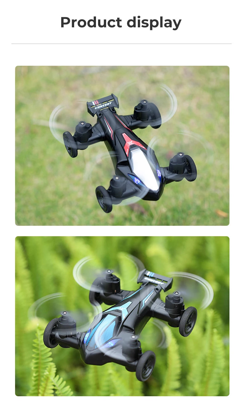 JJRC H103 Airplane - Land-Air Remote Control Airplane RC Car 4 Axis Headless Mini RC Quadcopter Drone Toy Altitude Hold 360 Degree Flip 24 headless mode: a different directionless flight mode, a