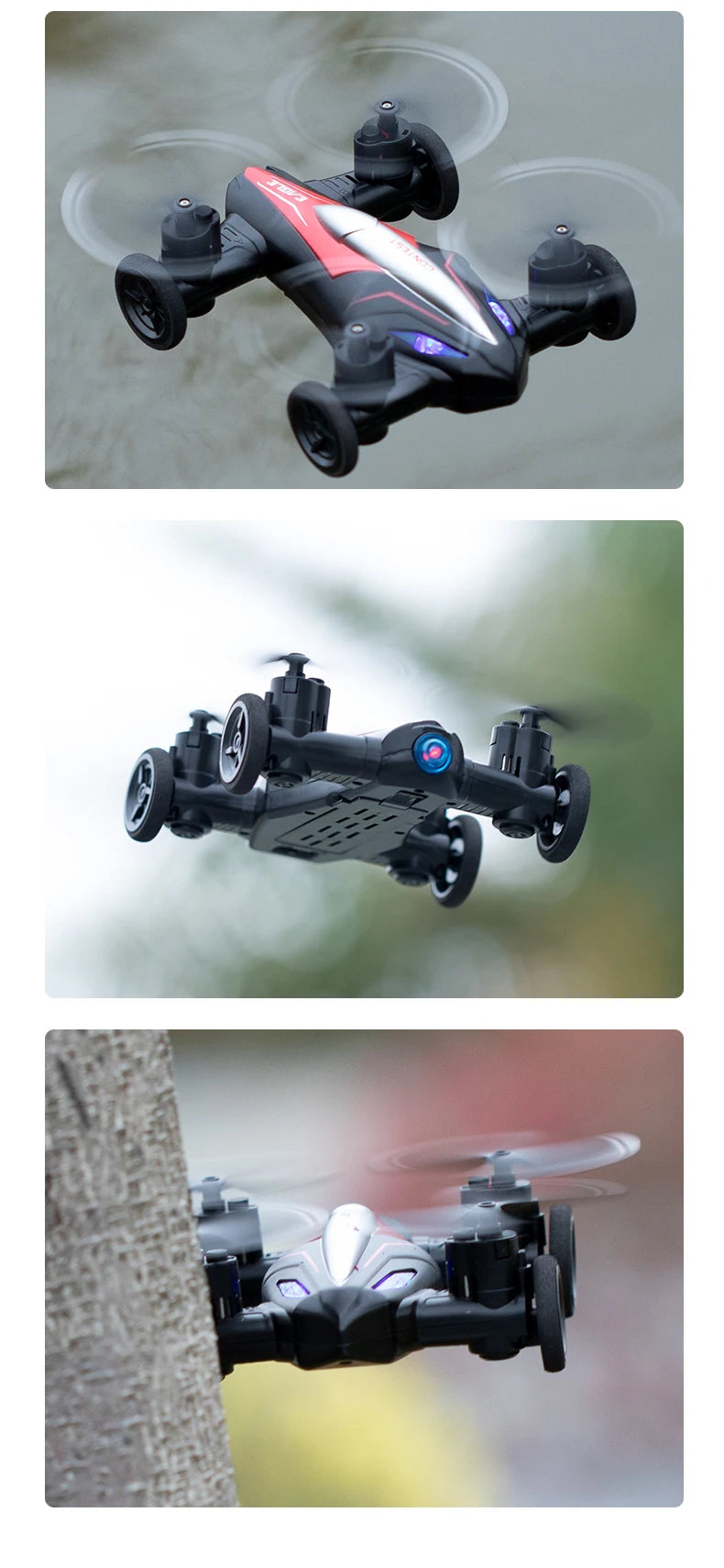 JJRC H103 Airplane - Land-Air Remote Control Airplane RC Car 4 Axis Headless Mini RC Quadcopter Drone Toy Altitude Hold 360 Degree Flip 25 one-key take-off and landing is easy to operate .